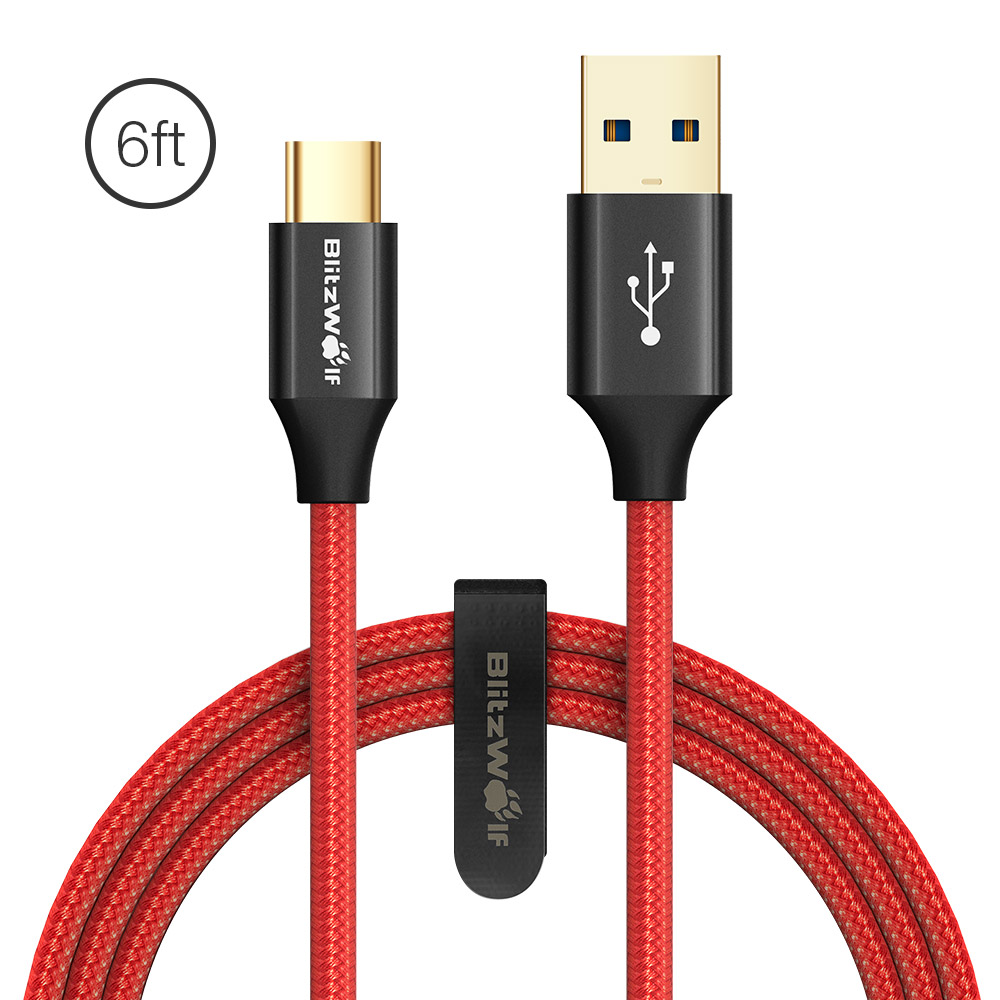 

BlitzWolf® AmpCore Turbo BW-TC10 3A Braided Durable USB 3.0 to Type-C Charging Data Cable 6ft/1.8m