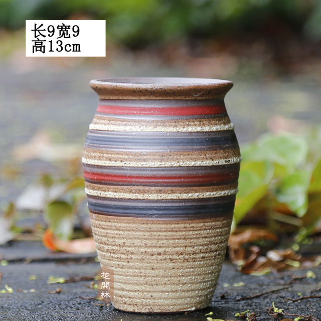 

Korean Creative Fleshy Flowerpot High Breather Pottery Stoneware Succulent Plant Flower Pot Small Old Pile Rainbow Flower Pot