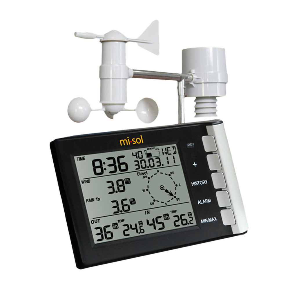 

Misol WH-5302 Professional Wireless Weather Instrument Weather Station Wind Speed Wind Direction Temperature Humidity Rain 433Mhz