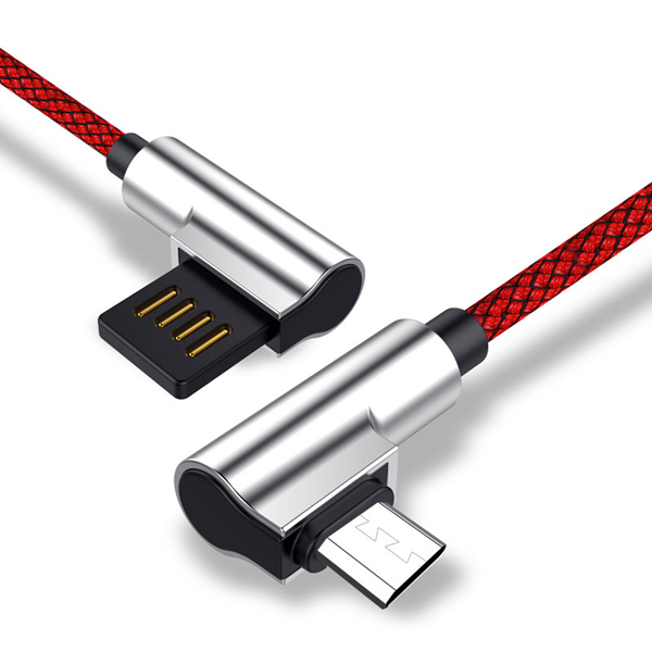 

Bakeey 2.4A Реверсивный двойной 90-градусный Micro USB плетеный кабель для быстрой зарядки данных для телефона и планшет