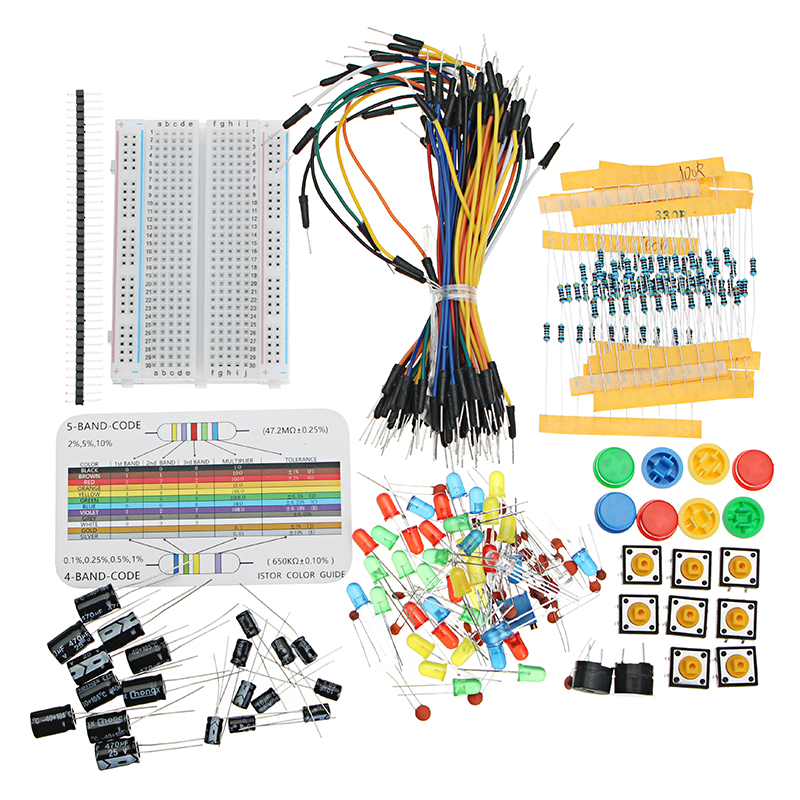 

Resistor Buzzer Breadboard LED Dupont Cable Electronic Element Starter Kit For Arduino