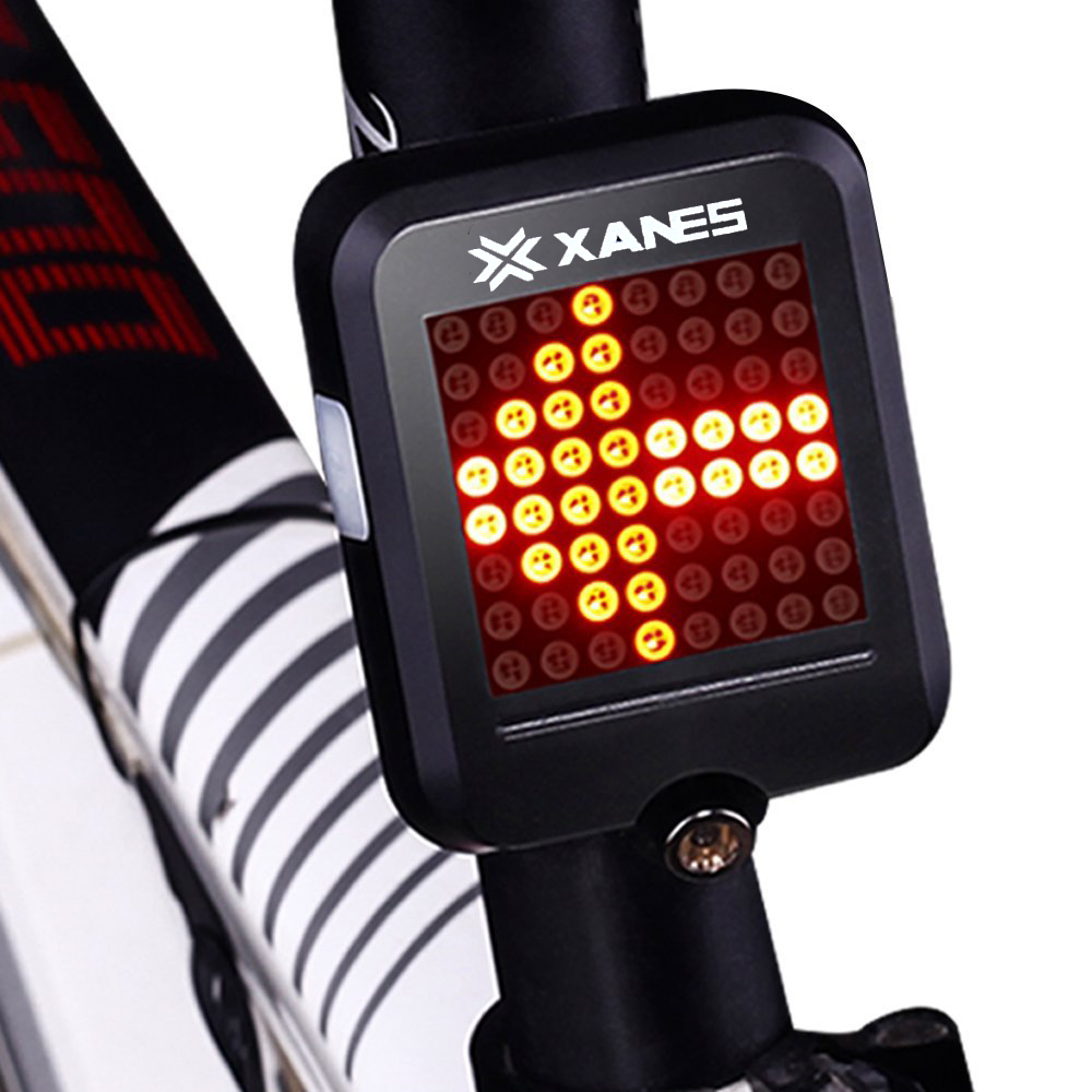 

XANES STL-01 64 LED 80LM Intelligent Automatic Induction Steel Ring Brake Safety Bicycle Taillight with Infrared Laser Warning Waterproof Night Light USB Charging