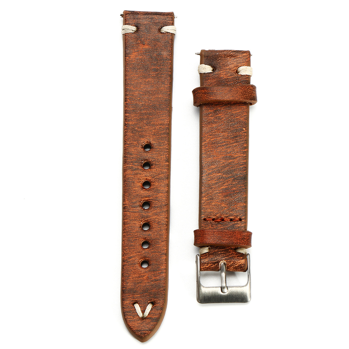 Find Straps Vintage Style Distressed Leather Wome/Men Watch Band Strap with Stitching for Sale on Gipsybee.com with cryptocurrencies