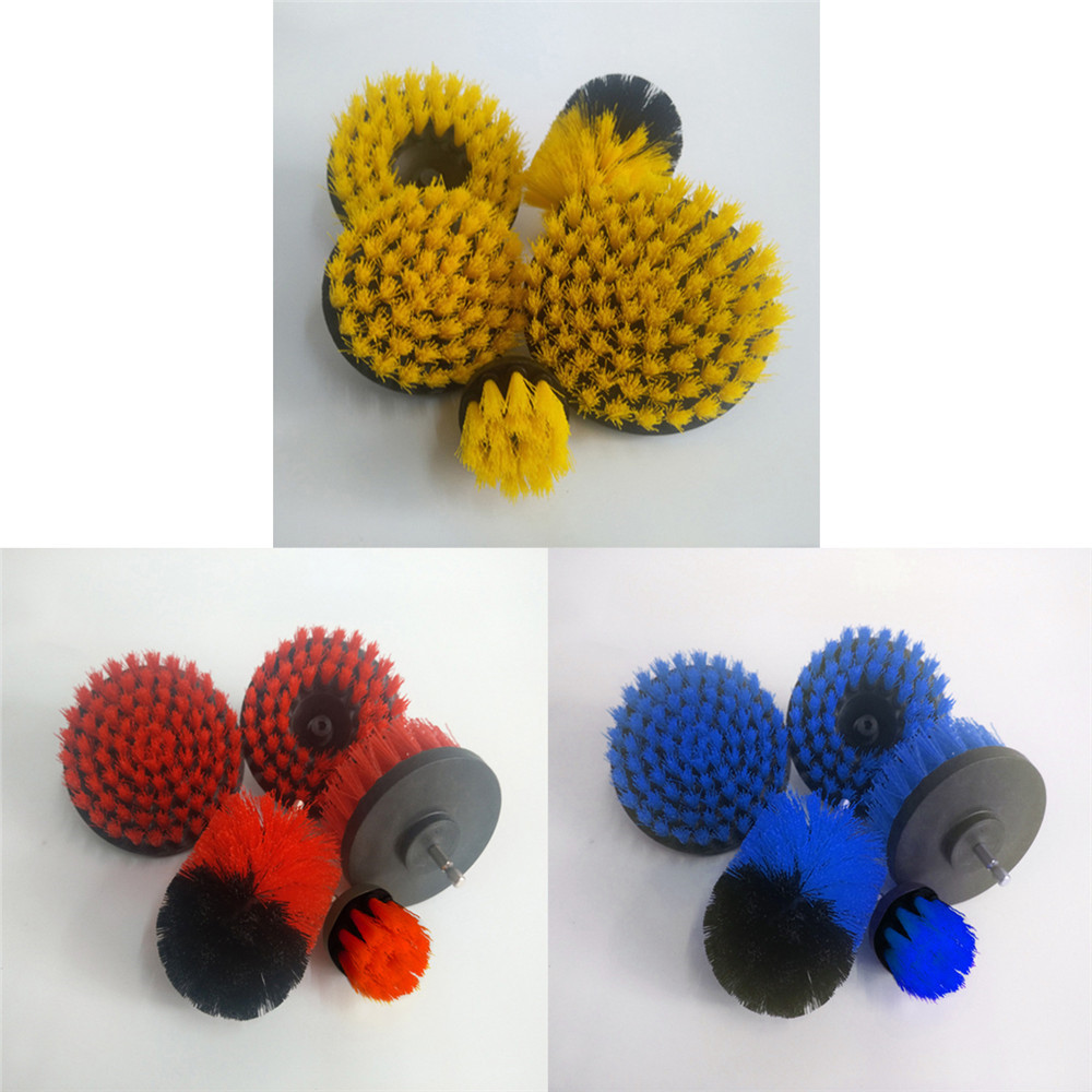 5pcs 2/3.5/4/5 Inch Drill Brushes Scrubber Cleaning Brush Yellow/Blue/Red