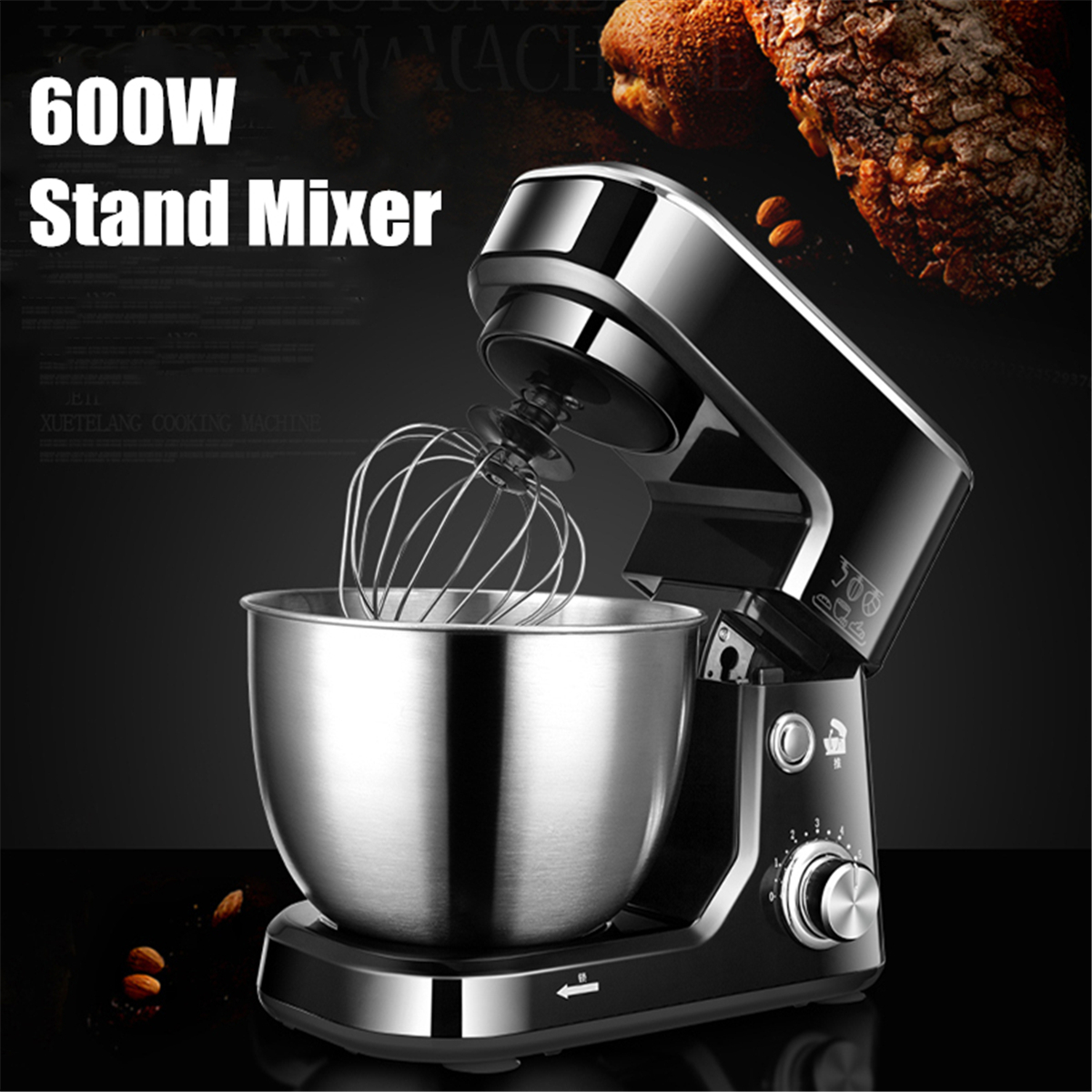 Automatic Mini Egg Beater Stand Mixer Multifunctional 4L Capacity 600W Power Motor Egg Blender 220V 50Hz Tilt Head W Bowl with handle Motor Over-Tempe 17