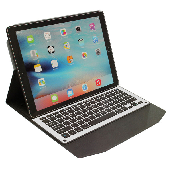 

Несъемный алюминиевый сплав Bluetooth 3,0 Клавиатура PU Кожа Подставка Чехол Для iPad Pro 12,9 "