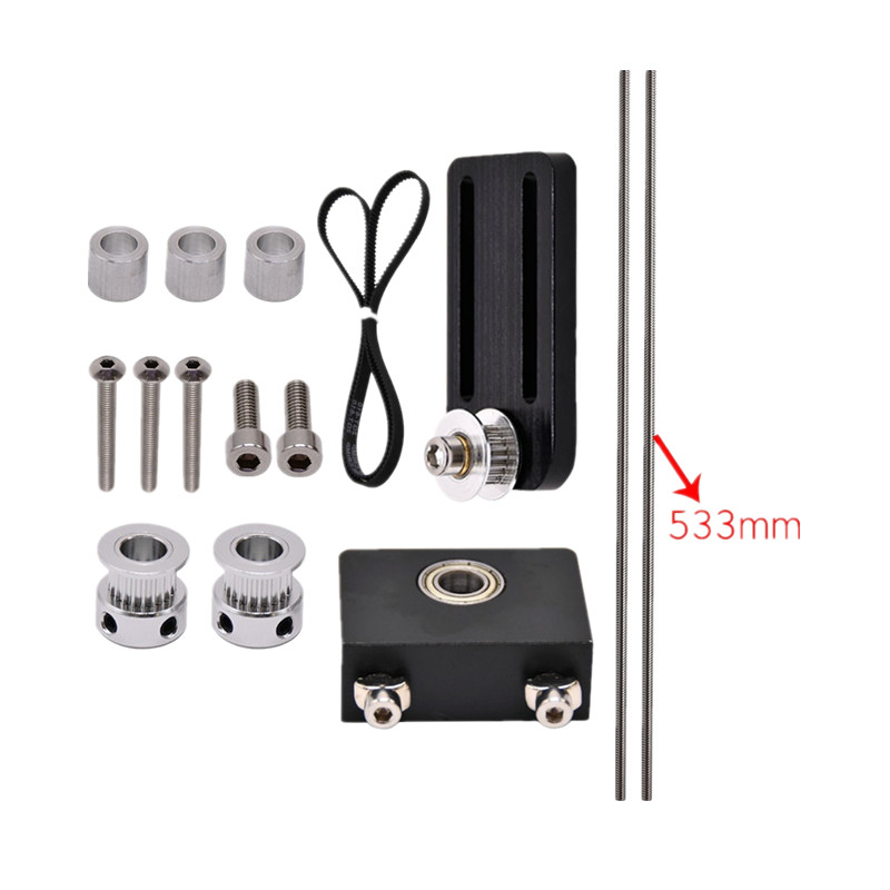 Creativity® 3D Printer Upgrade Kits Ender 3/CR10 Dual Z Axis T8 Lead Screw Kits Bracket Aluminum Profile WIth Belt Pulley for 3D Printer 3