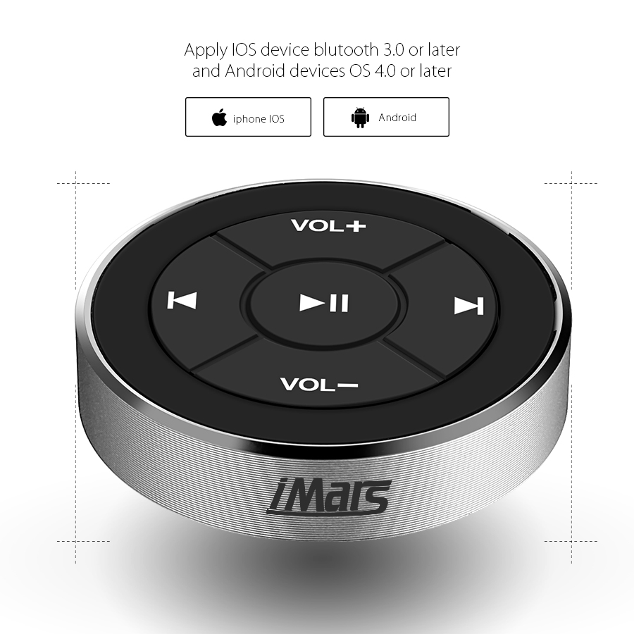 iMars BT-005 12M Voiture Bluetooth Média Buton Séries à Télécommande Smartphone Audio Vidéo Soutien IOS Bluetooth 3.0 Android OS 4.0