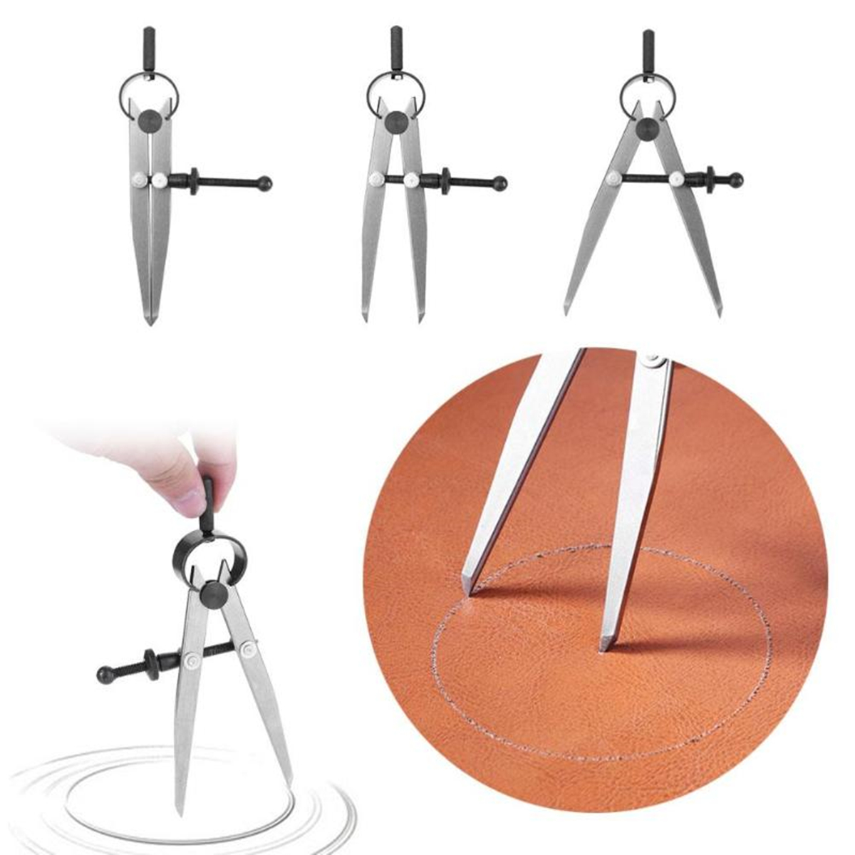 

Spacing Compass Wing Divider Rotating Scriber Edge Creaser Leather Drafting Tools Kit