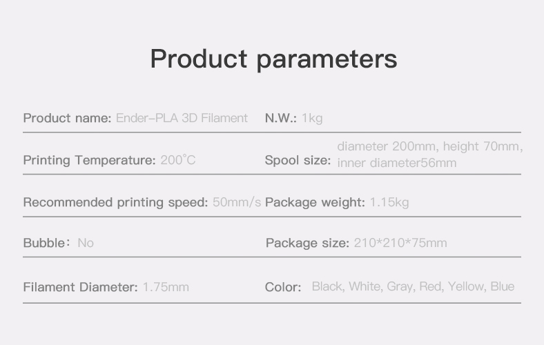 Creality 3D® Ender-PLA Filament 1.75mm 1KG/Roll 3D Printer Filament for 3D Printer Part 8