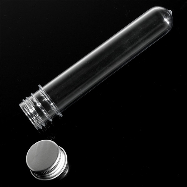

40ml Lab Test Tubes Liquid Holder with Aluminum Screw Caps Stoppers Round Bottom