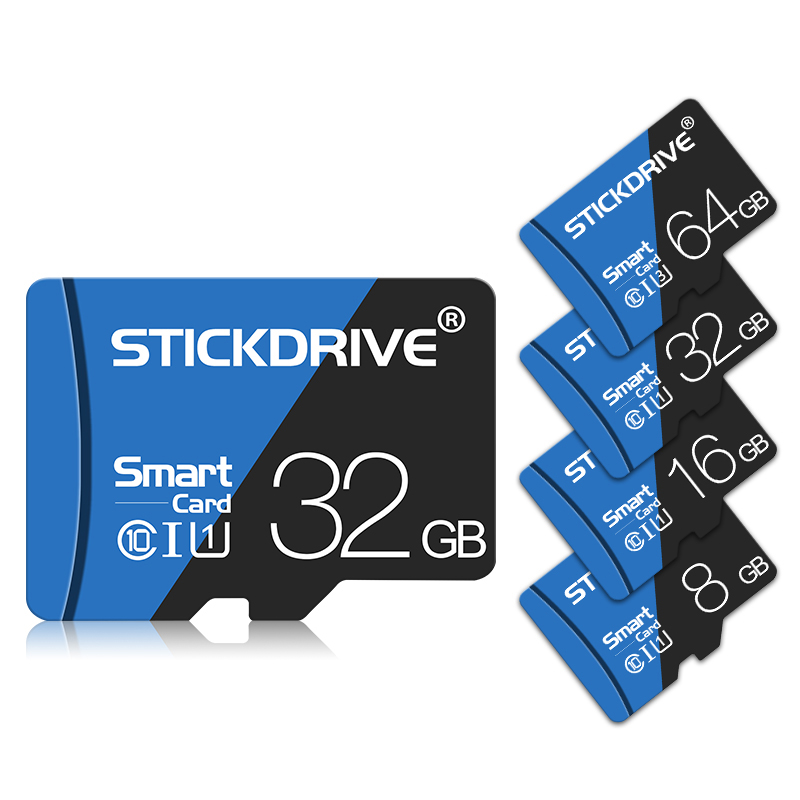 StickDrive 16GB 32GB 64GB 128GB Class 10 High Speed Max 80Mb/s TF Memory Card With Card Adapter For Mobile Phone Tablet Camera Speaker Car DVR