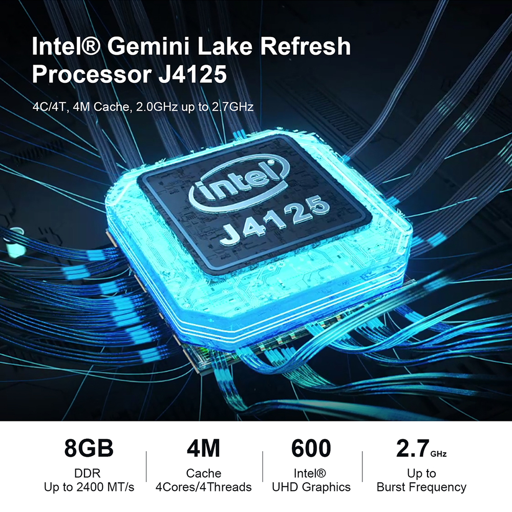 Beelink Gk55 Intel Gemini Lake R J4125 8Gb 128Gb Ssd 5,8G Wifi Windo