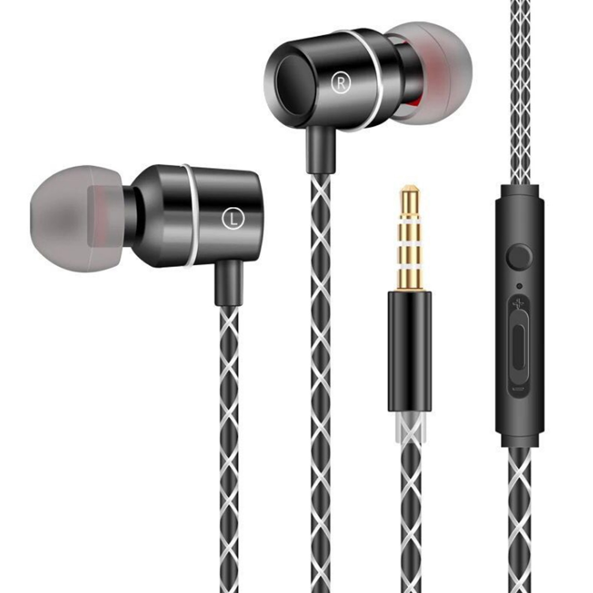 

AUGIENB 3.5mm Wired Control Earphone Bass Stereo Earbuds Headphone with Mic for iPhone Huawei