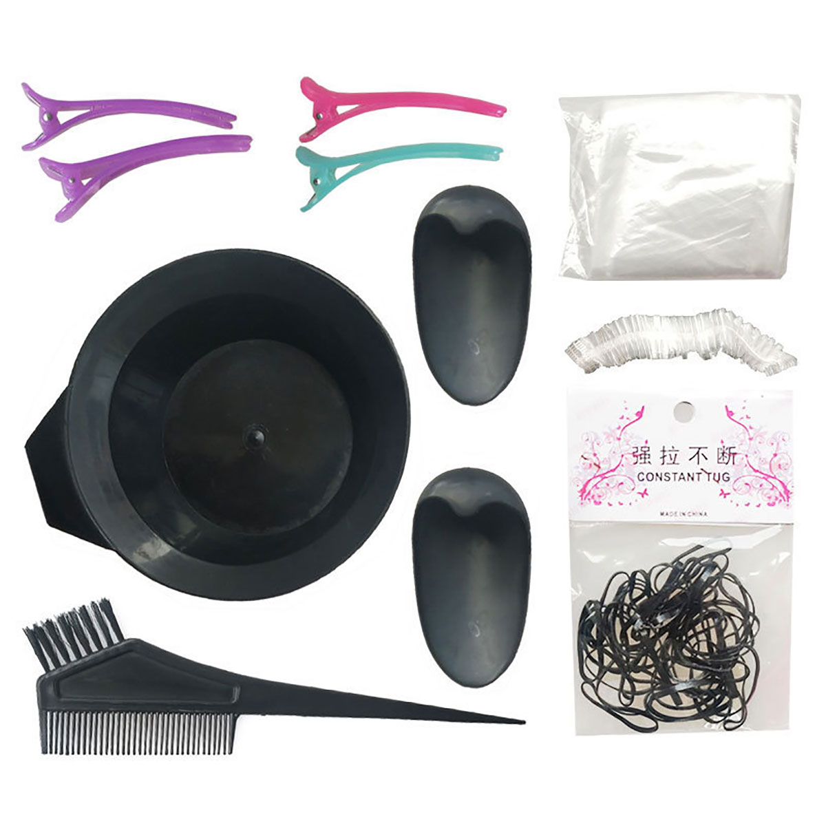 11Pcs Hair Dye Coloring DIY Beauty Salon Tool Kit Brush Comb Bowl Blac