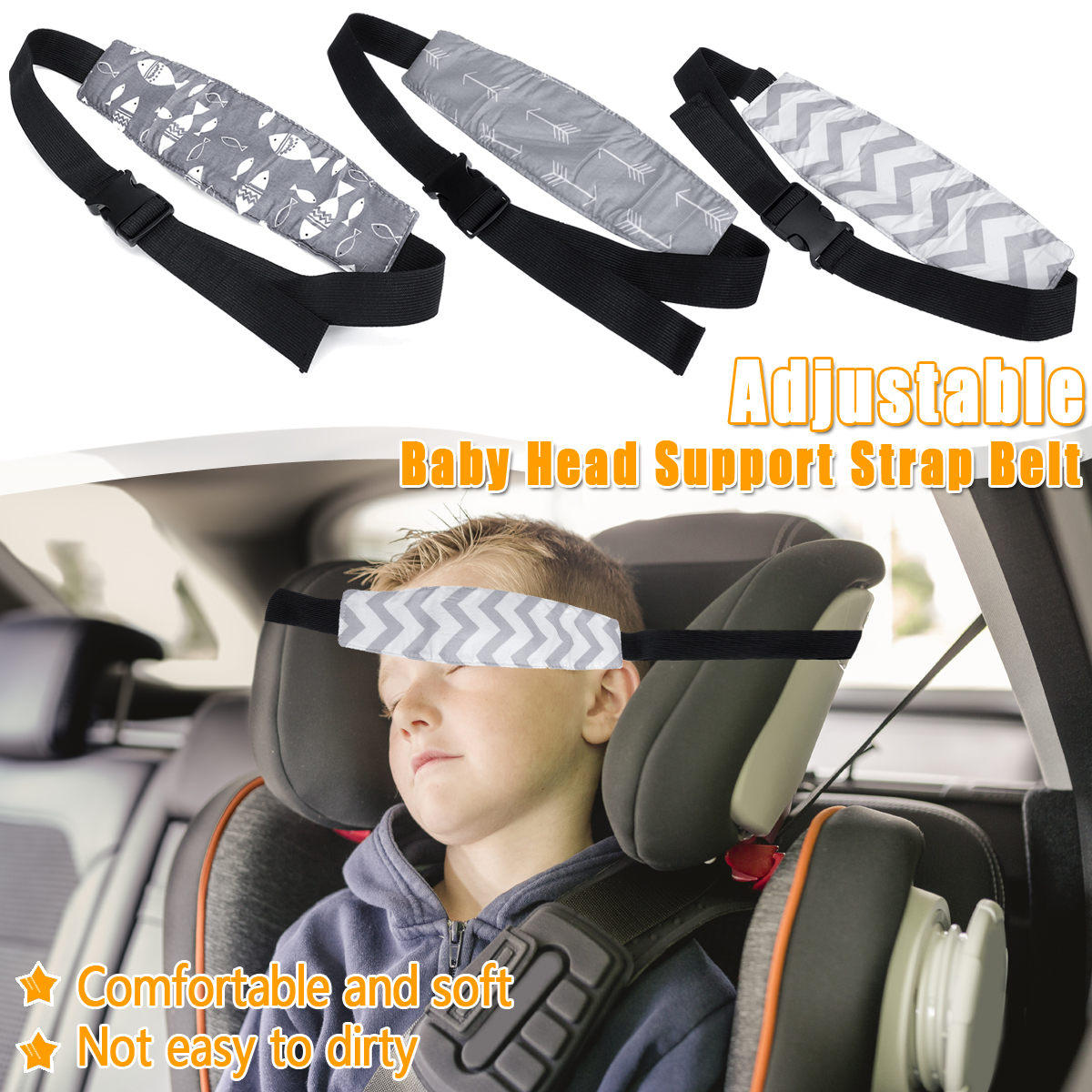 Child Kids Safety Car Seat Sleep Aid Head Support Belt Eliminates Pressure LC 