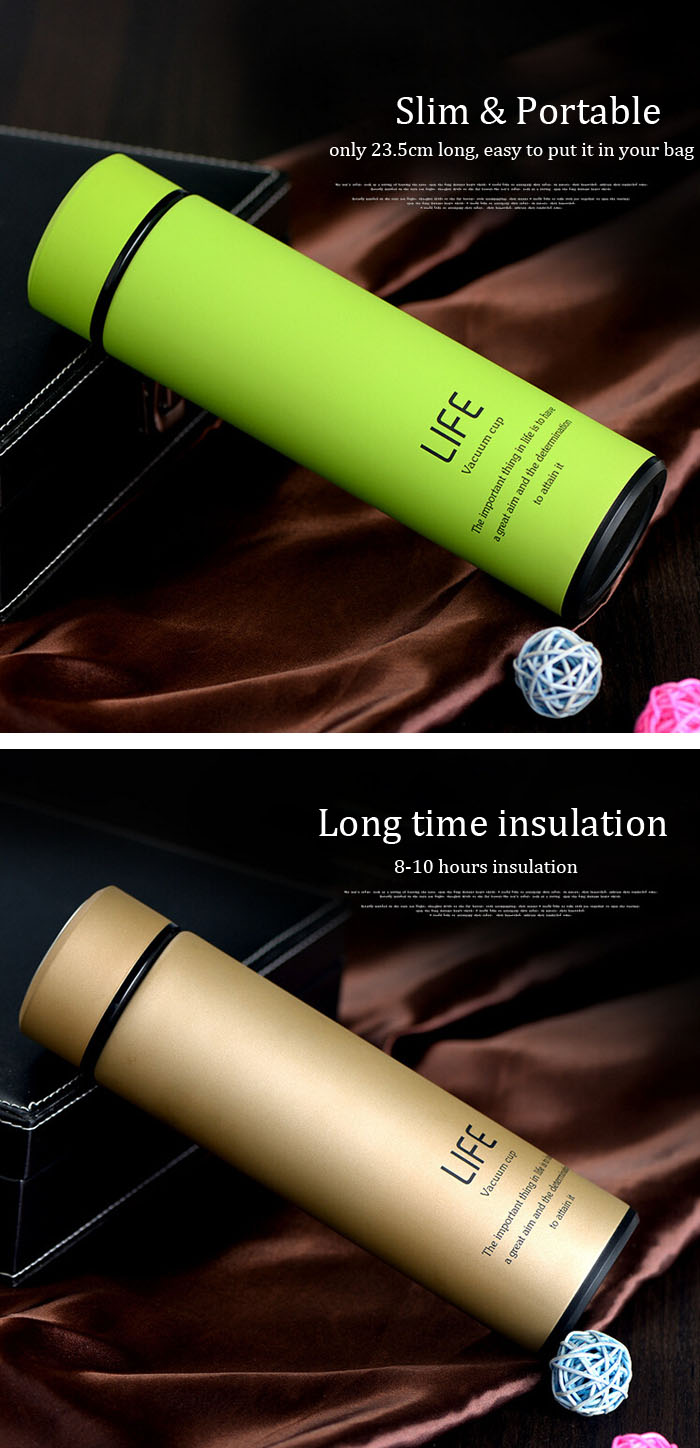 500ml Fashional Stainless Steel Travel Mug Thermos Vacuum Flask Cup Bottle Gift