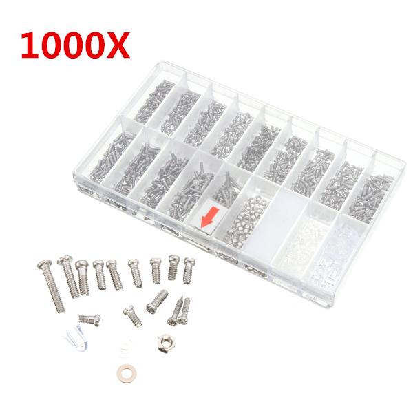 

Suleve™ MXAS2 1000pcs Glasses Sunglass Spectacles Screws Nut Repair Kit With a Plastic Case