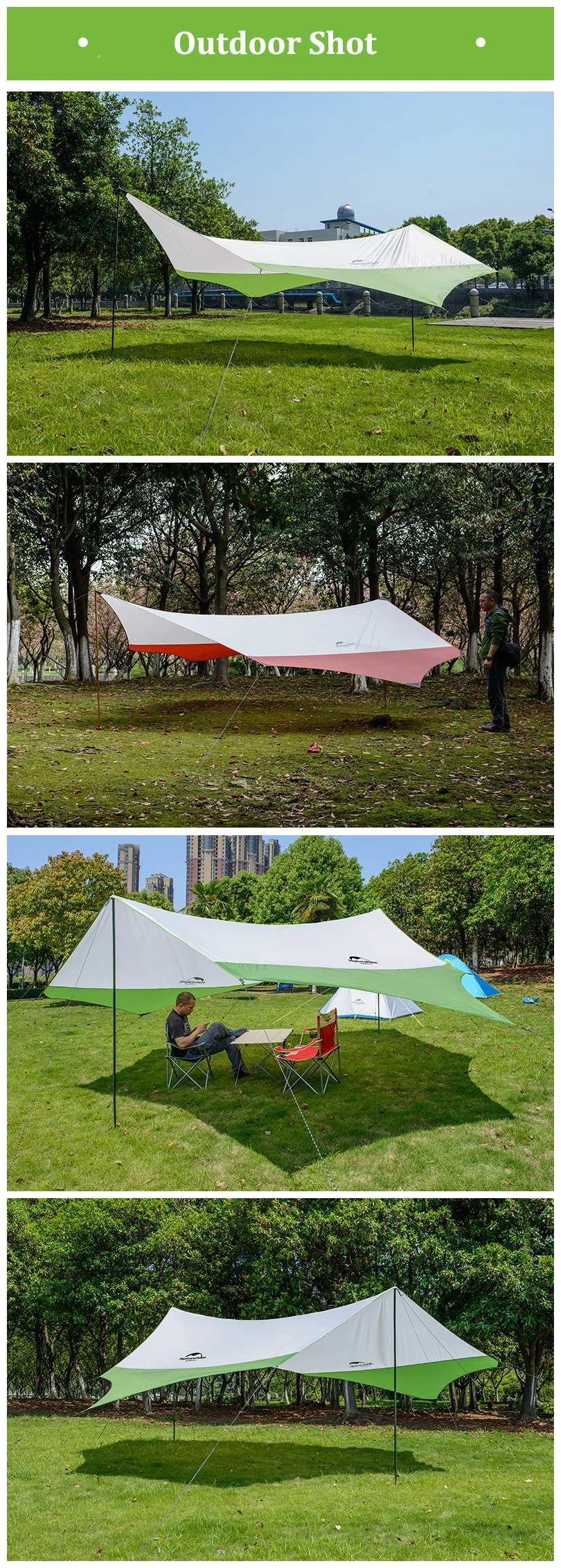 Naturehike NH16T012-S Hexagon Tent Sunshade Canopy UV 40+ Beach Waterproof Awning 