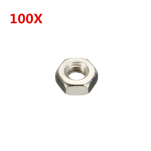 

Suleve™ M3SN1 100Pcs M3 Stainless Steel Hexagon Nut Hex Screw Bolts Nut 3mm