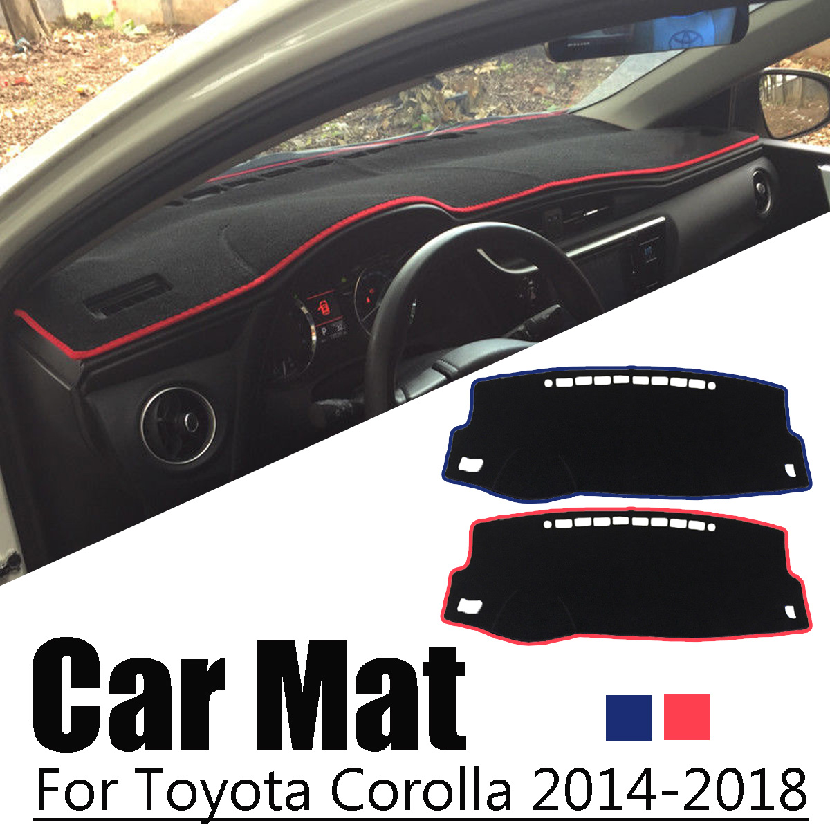 Car Dashboard Dash Mat Non-Slip Sun Cover Pad Mat For Toyota Corolla 2014~2018
