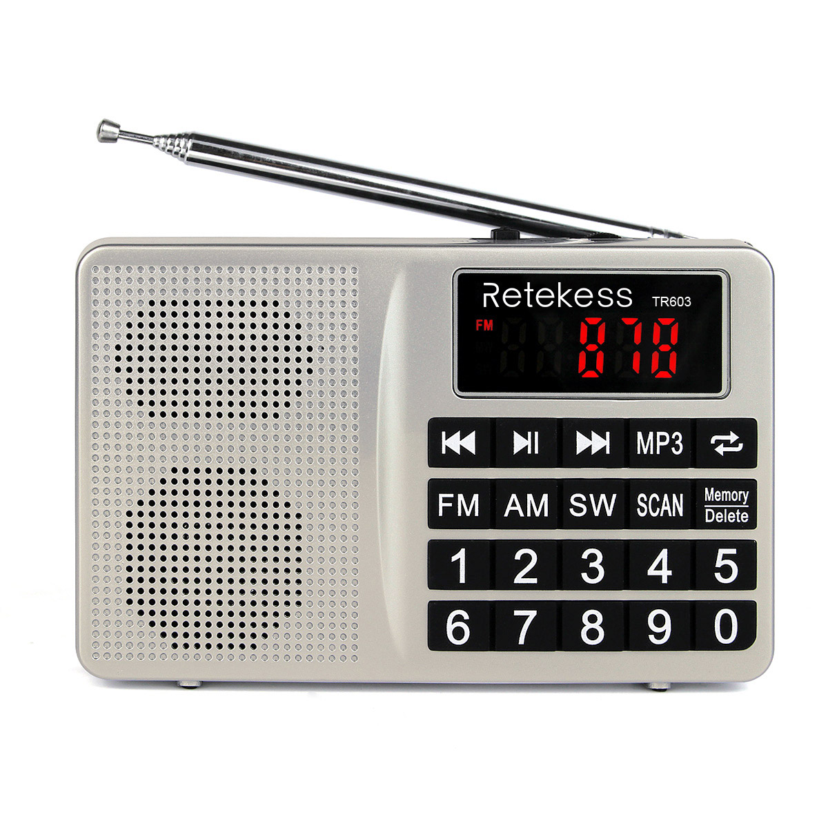 

Retekess Digital Display FM AM SW Radio AUX MP3 Audio Player Speaker for Mobile Phone Gift for family