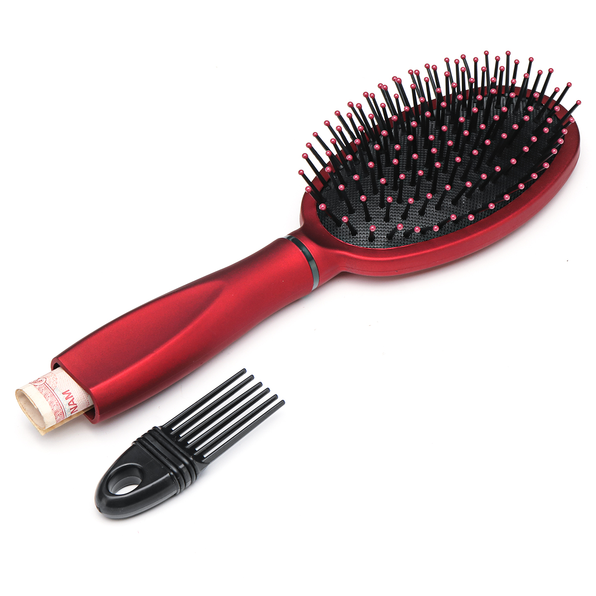 

Real Hair Brush Stash Comb Safe Diversion Security Hidden Hollow Container Red