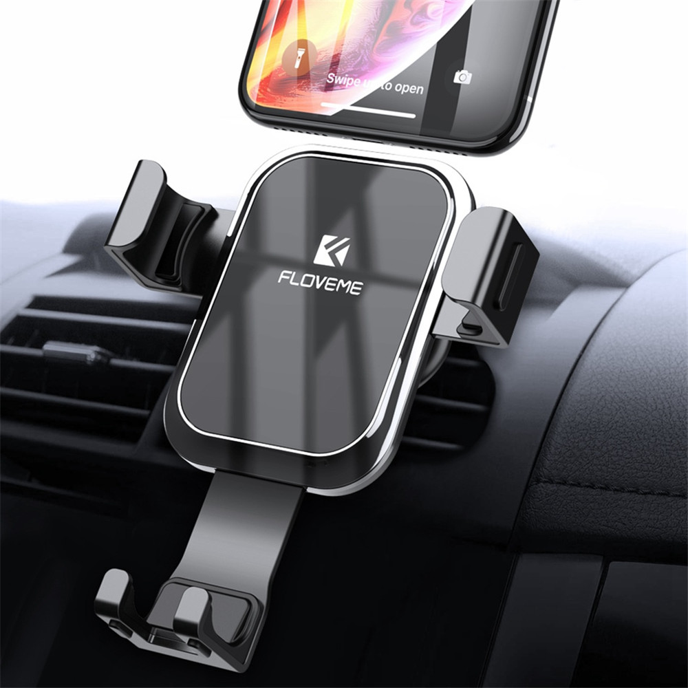 

Floveme Gravity Linkage Automatical Lock Car Mount Air Vent Holder for iPhone Xiaomi Smart Phone