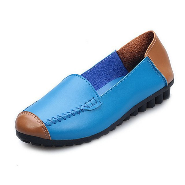 

New Women Casual Flat Loafers Soft Comfortable Breathable PU Slip-On Flats Shoes