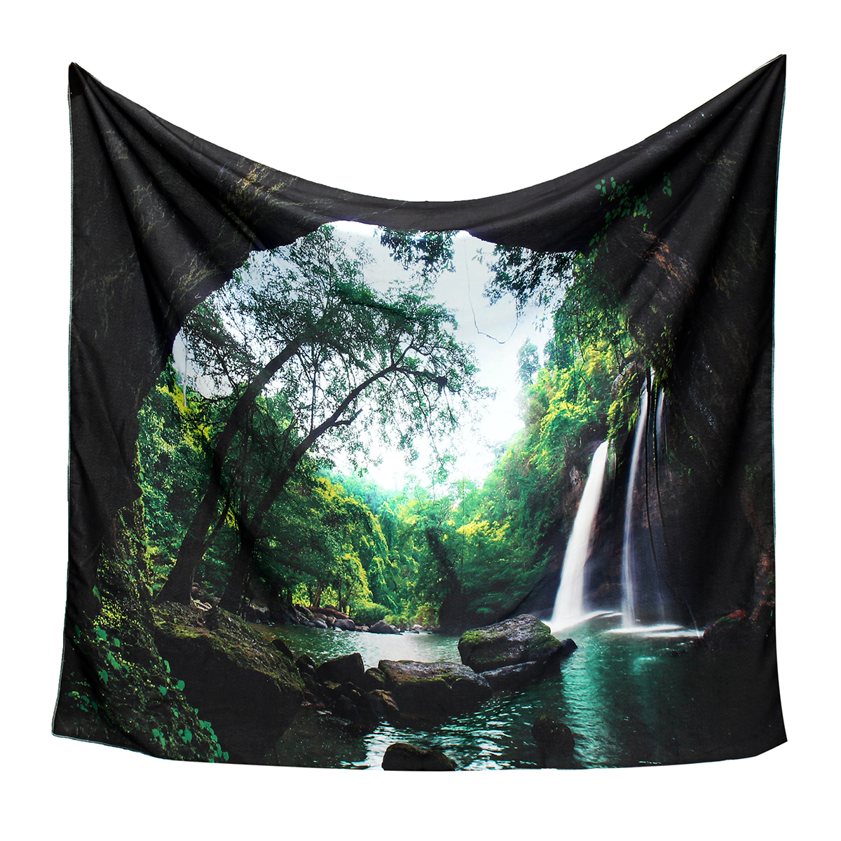 

3D Trees Great Waterfall Print Wall Hanging Tapestry Decor Bedspread