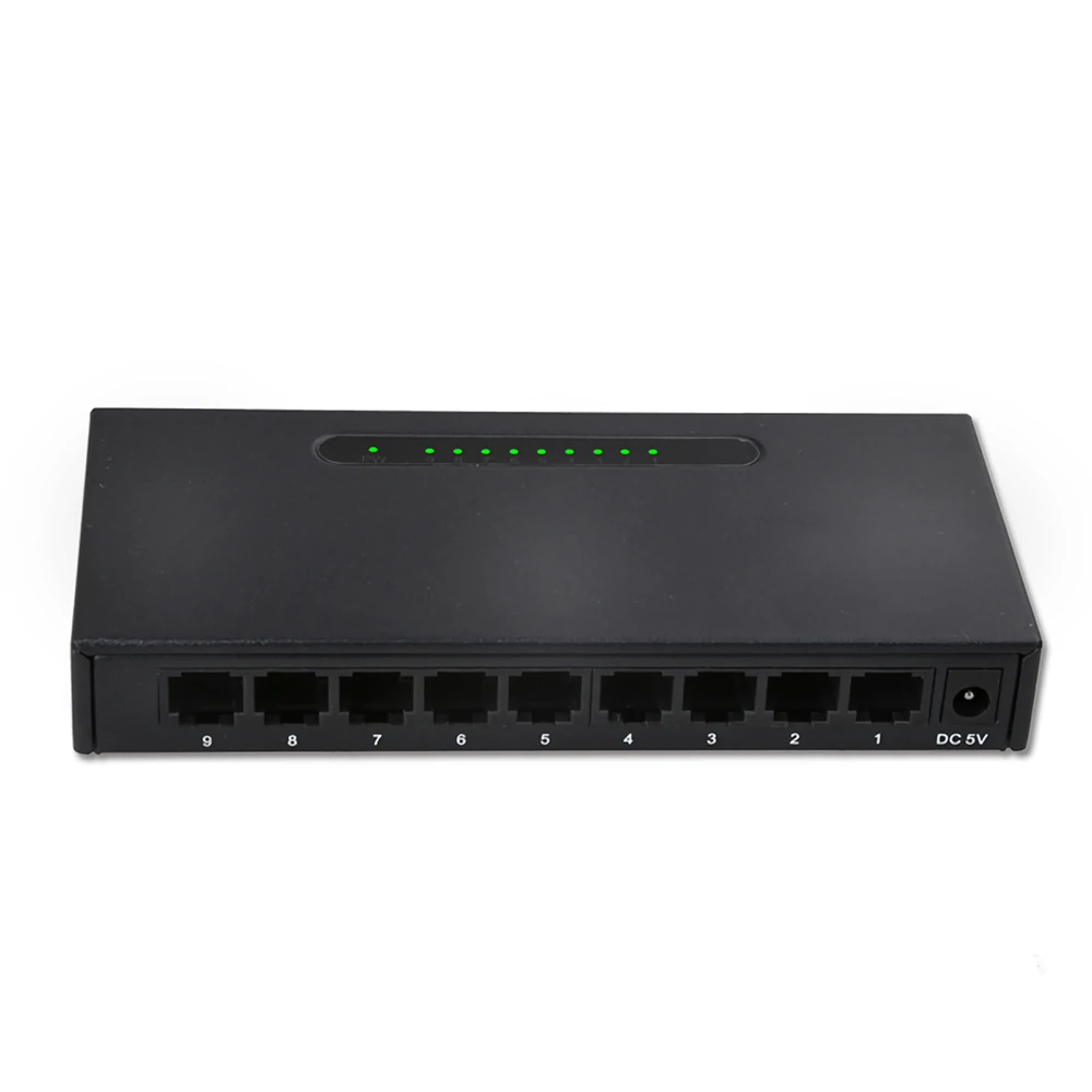 Find 9 Port 100M Ethernet Switch RJ45 Network Cable Hub Ethernet Splitter for Dormitory Home Monitoring for Sale on Gipsybee.com