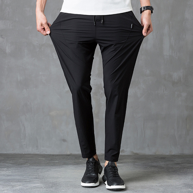 

Men's Sweatpants Men's Thin Trousers Loose Ice Silk Breathable Work Fashion Wei Pants Casual Pants Tide Pants