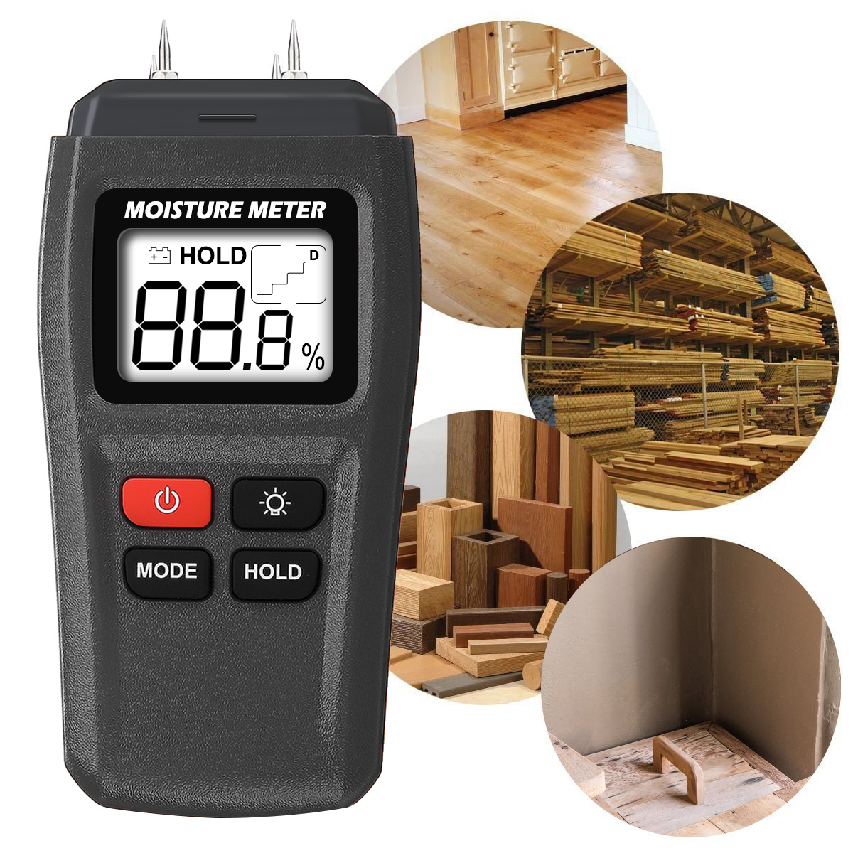 Find MT15 0 99 9 LCD Digital Display Needle Type Wood Moisture Meter with Backlight Function for Sale on Gipsybee.com with cryptocurrencies