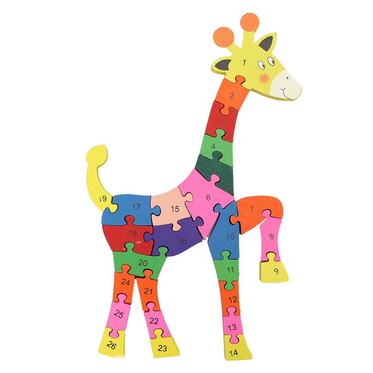 

Деревянные модели жирафа головоломки буквы алфавита число блоков дети образовательные игрушки