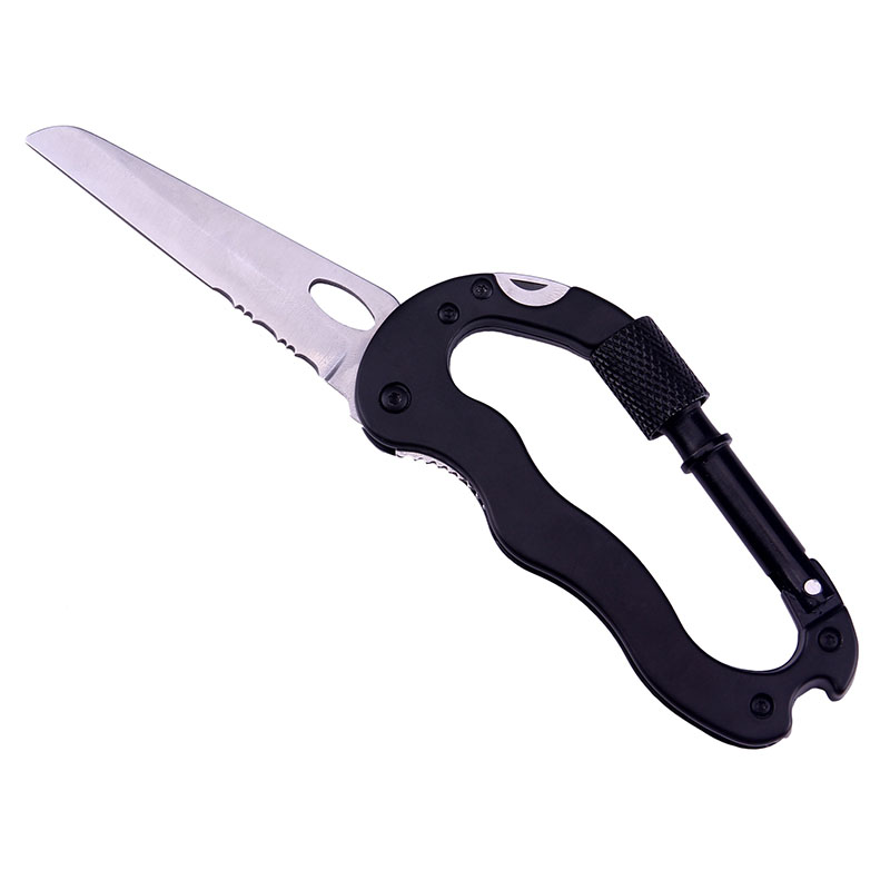 

IPRee® 180mm 3CR13 Stainless Steel Multifunction Folding Knife Carabiner Hook Knife