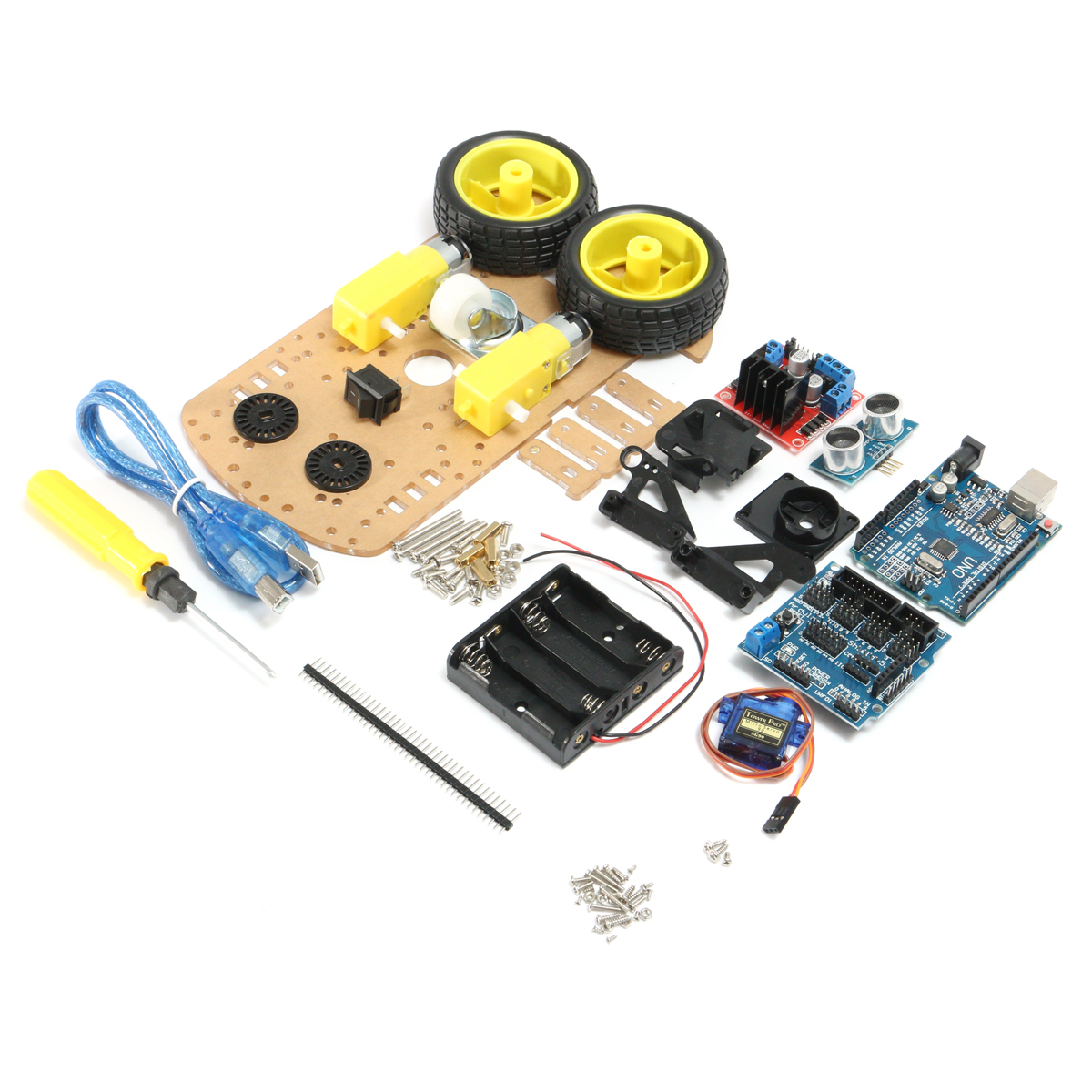 

Geekcreit® DIY L298N 2WD Ultrasonic Smart Tracking Moteur Robot Car Kit For Arduino