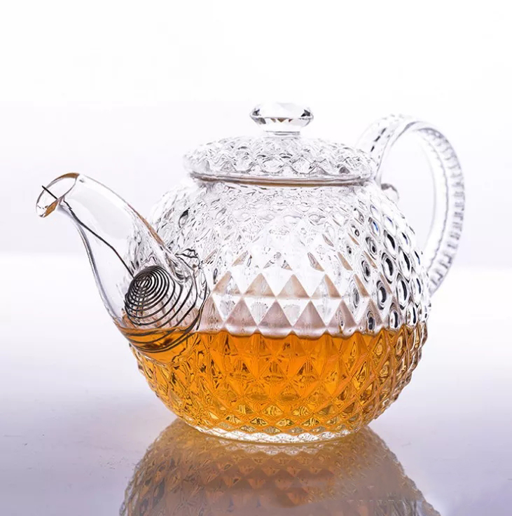 

Glass Teapot Filtration Pineapple Flower Tea Pot Thickening