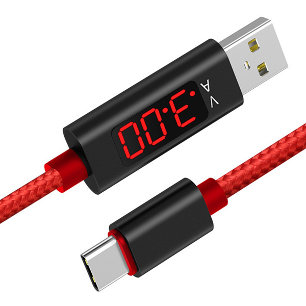 Bakeey 3A Type C Digital Voltage Current LED Display Fast Charging Data Cable 1.2M For Xiaomi 8 S9