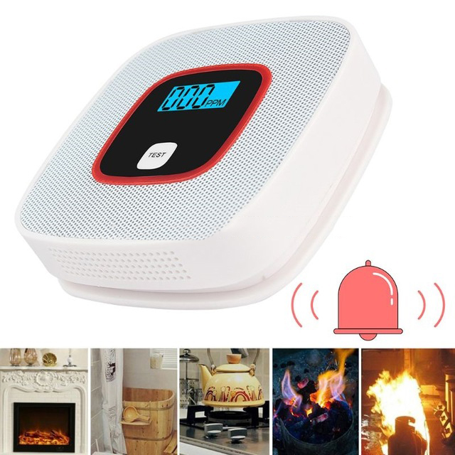 

LCD Display Carbon Monoxide Detector Alarm Sensor Poisoning CO Tester Human Voice Warning Detector For Alarm System