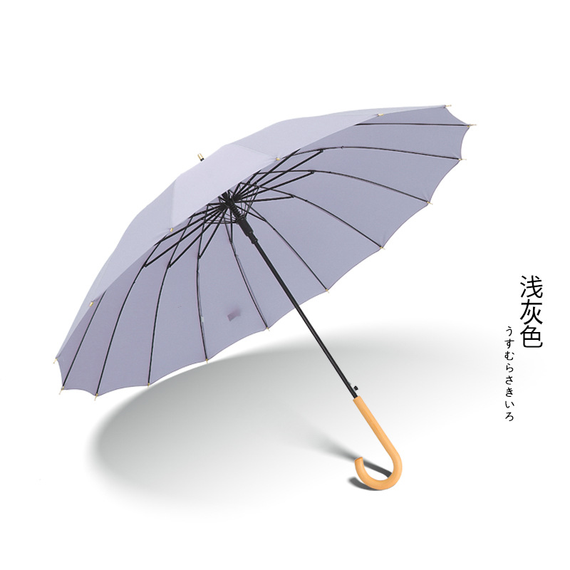 

Creative straight umbrella female ins Sen retro long handle umbrella large double curved handle automatic umbrella male wholesale spot