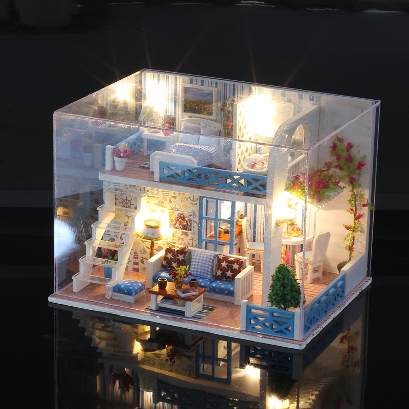 

iiecreate K-019 Helen The Other Shore DIY Dollhouse With Furniture Light Music Cover Gift House Toy