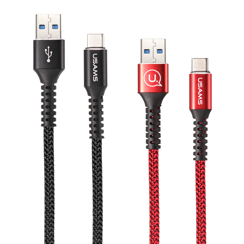 

USAMS SJ171 3A Type-C 3.0 Charging Data Nylon Braided Cable 1.2m/3.9ft For Samsung S8 Xiaomi mi5 mi6