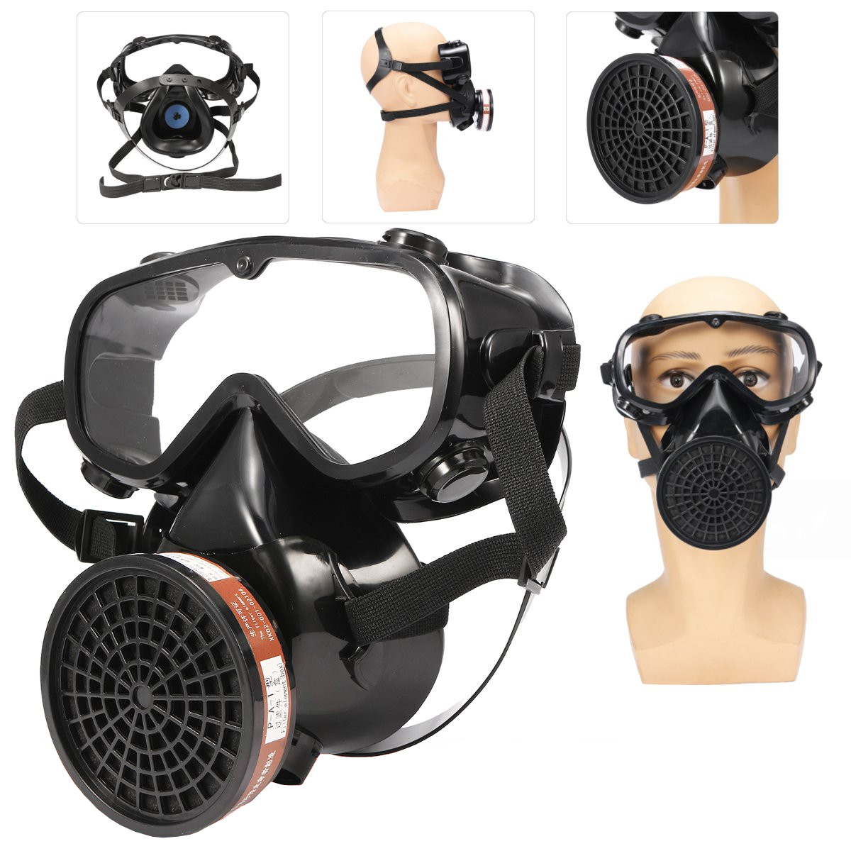 

Facepiece Respirator Full Face Gas Mask Chemical Dust Breath Protective Filter