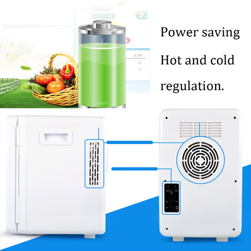 20L Portable Mini Car Refrigerator Cooler Warmer Dual-use Fridge Box for Car Home 6