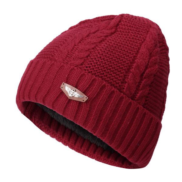 

Men Women Plus Cashmere Knitted Warm Beanie Cap Ear Protection Solid Outdoor Hats