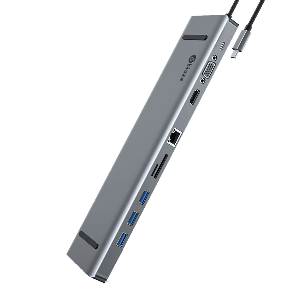 

Biaze ZH97 10-in-1 Type-C to 3-Port USB 3.0 PD Charge VGA Gigabit RJ45 3.5mm Audio SD TF Hub