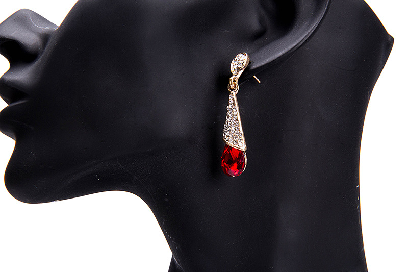 

Elegant Rhinestone Ear Drop Retro Gemstone Dangle Earrings