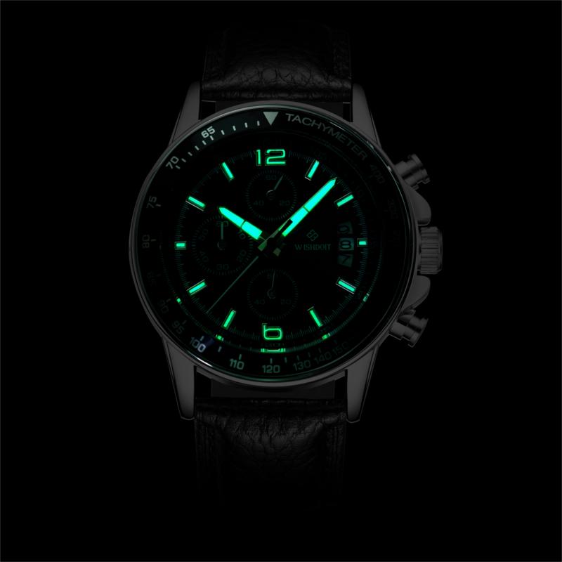 

WISHDOIT WSD-002 Модные мужские кварцевые часы Роскошные светящиеся наручные часы бизнеса