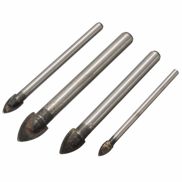 

4pcs 4/6/8/10mm Spear Head Drill Bits Tungsten Carbide Tile Glass Drill Bit