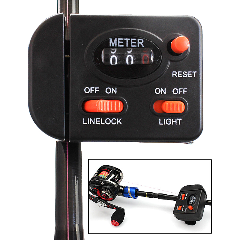 

ZANLURE 99.9m Digital Display Fishing Line Depth Finder Tool Fishing Line Counter Clip On Rod